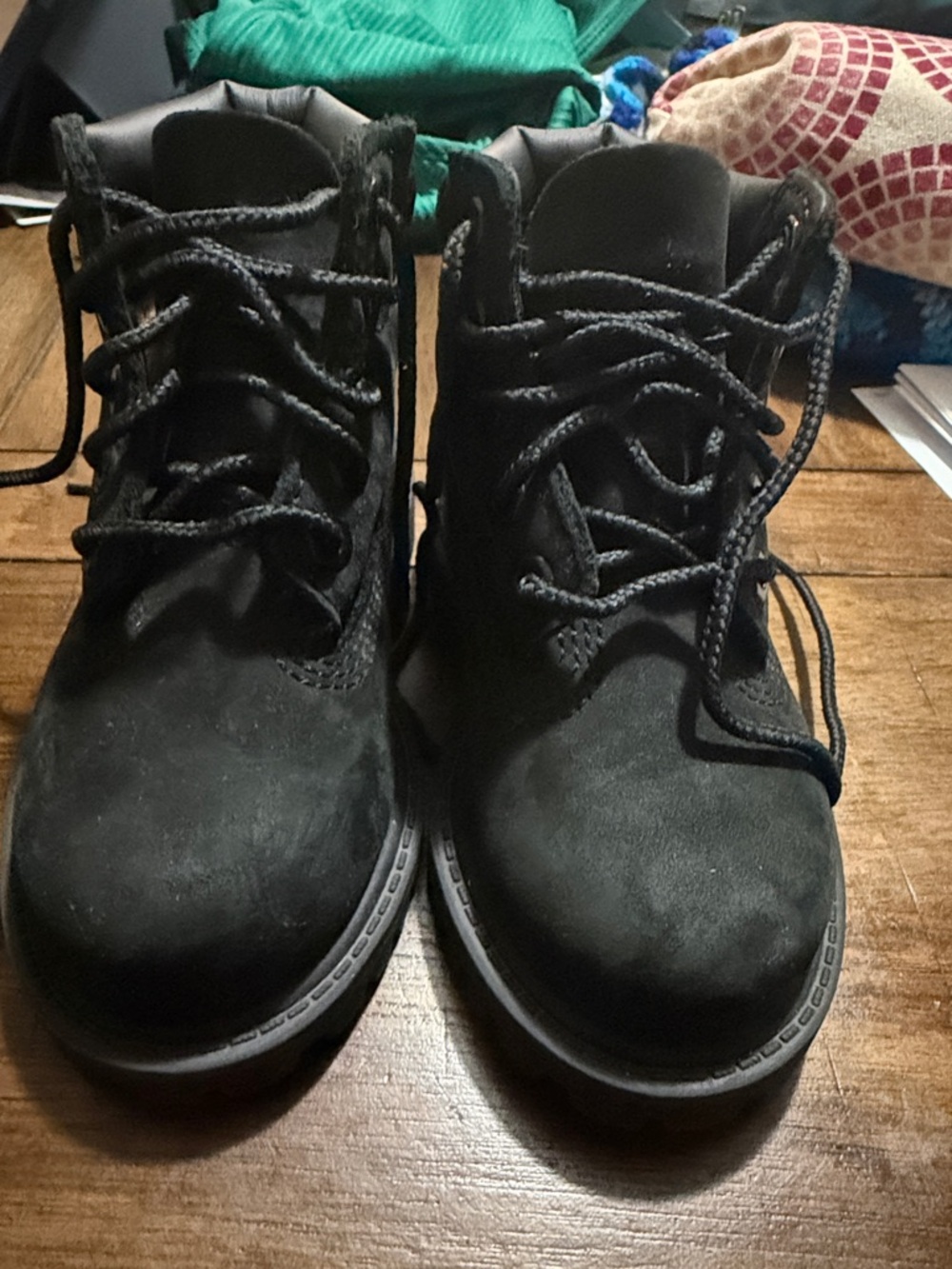 Black Lace-Up Work Boots